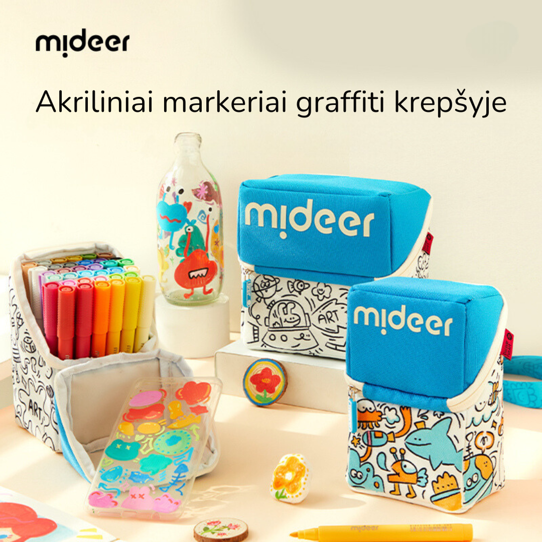 Akriliniai markeriai su minkštu antgaliu spalvinimo dėkle - 60 spalvų
