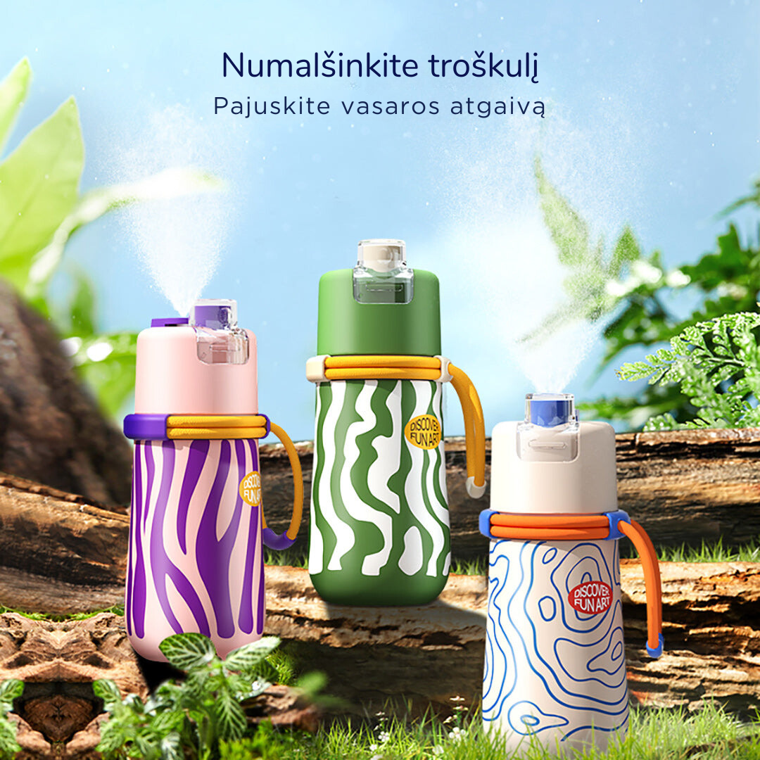 Vėsinanti 2in1 gertuvė su purškikliu - Blush Pink
