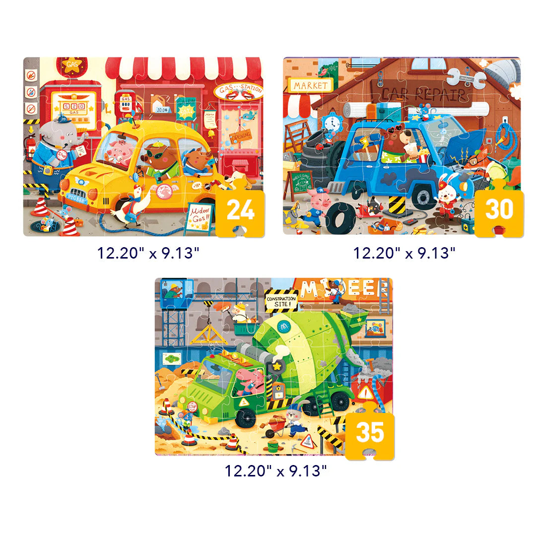 Level Up dėlionių rinkinys - 3 lygis Miesto transportas