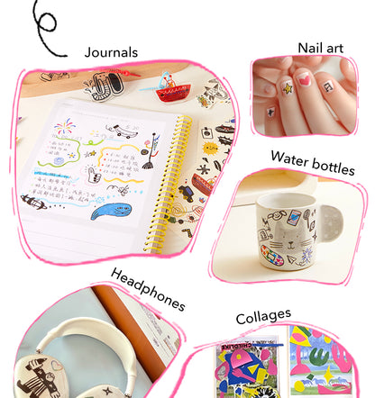 Tatuiruočių / lipdukų rinkinys - MINI pink