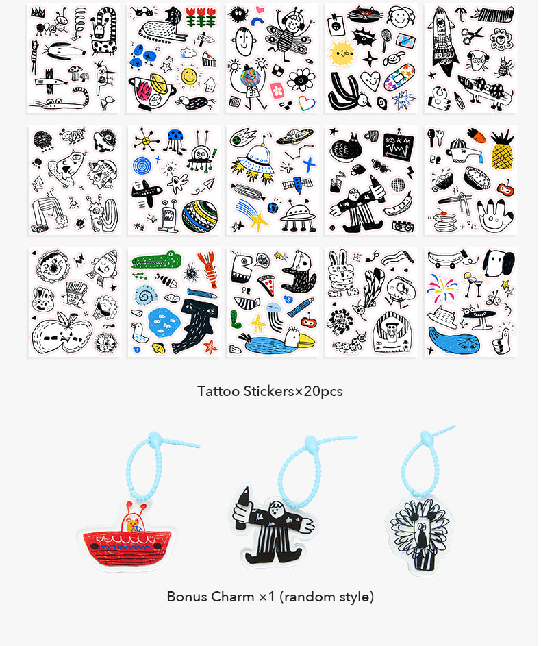 Tatuiruočių / lipdukų rinkinys - MINI blue
