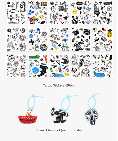 Tatuiruočių / lipdukų rinkinys - MINI blue