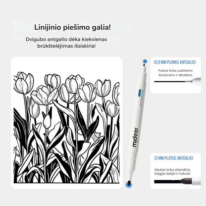 Aliejinis dviejų galų permanentinis žymeklis - 3vnt.